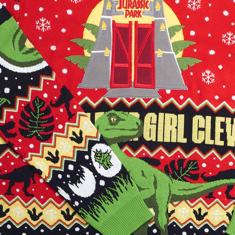 jurassic-park-clever-girl-weihnachtspullover-xl image 6