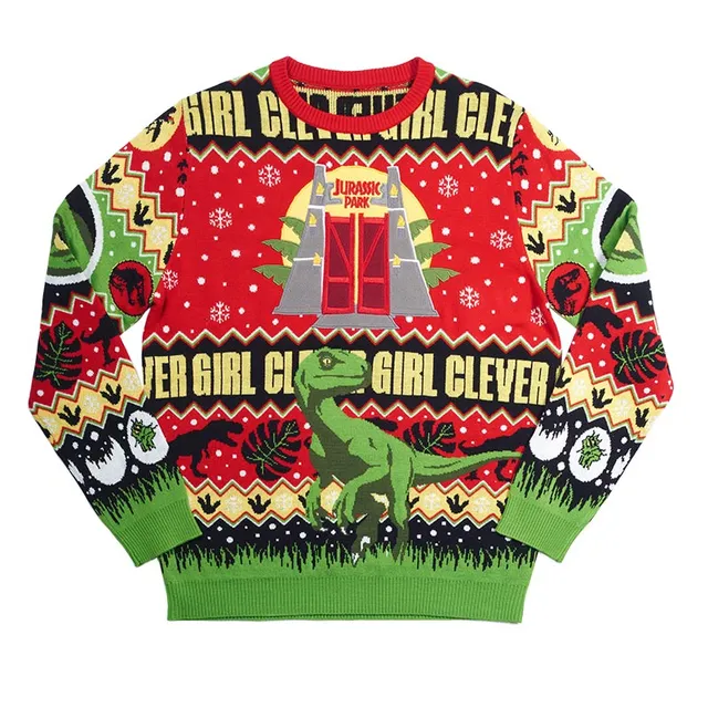jurassic-park-clever-girl-weihnachtspullover-xl image 1