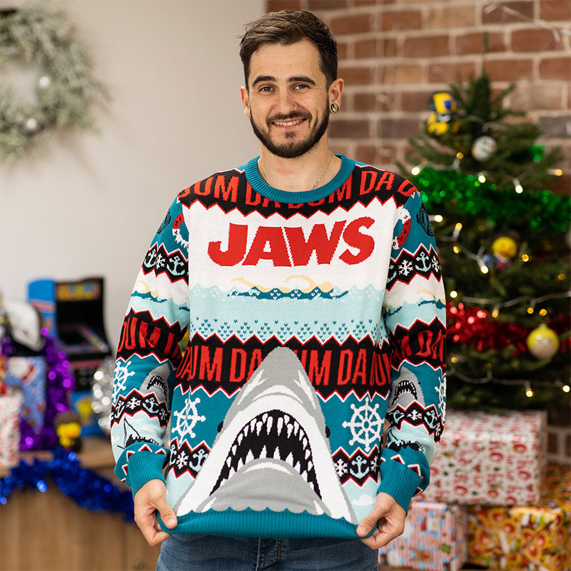 jaws-da-dum-ugly-sweater-weihnachtspullover-strick image 3