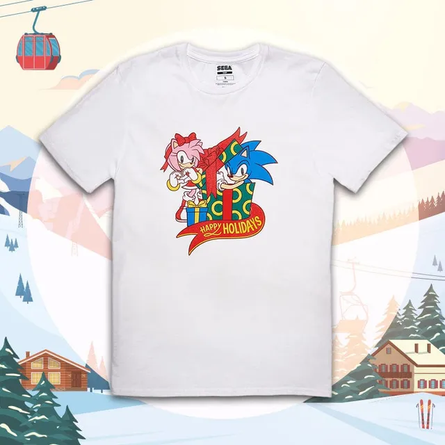 numskull-sonic-happy-holidays-t-shirt-wei-baumwolle image 1