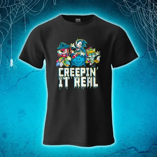 sonic-creepin-it-real-t-shirt-halloween-unisex-print image 1