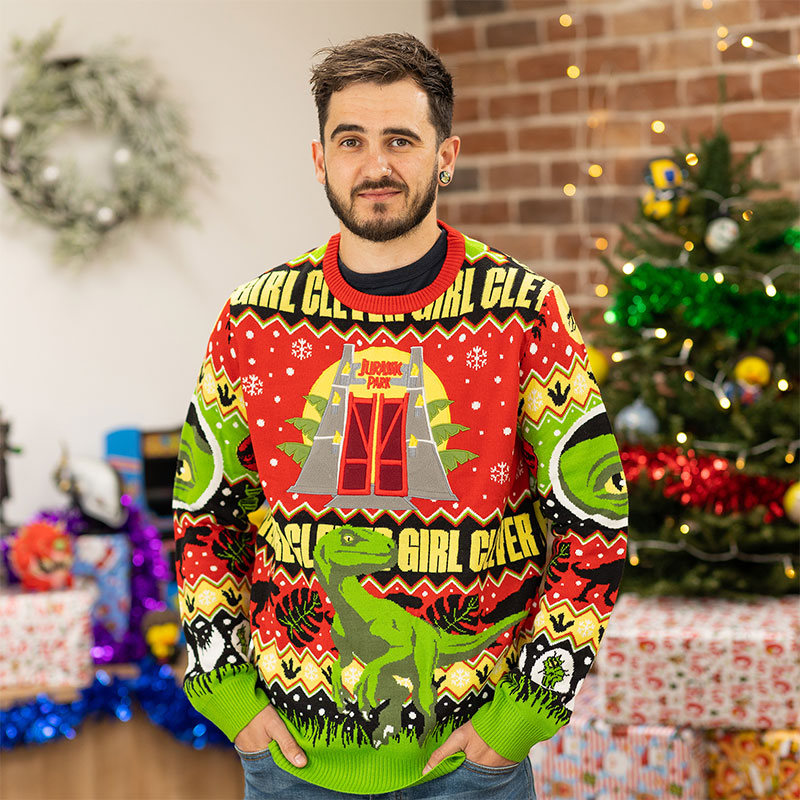 jurassic-park-clever-girl-weihnachtspullover-xl image 3