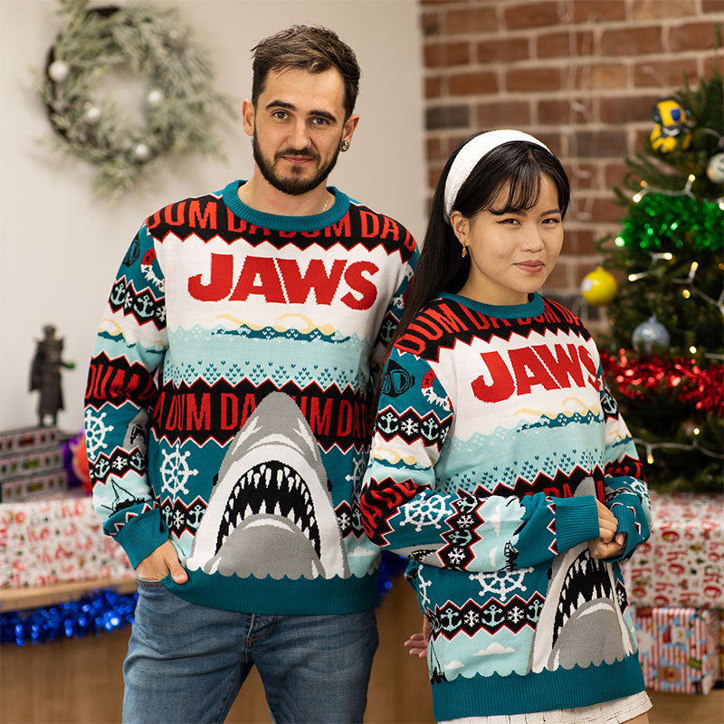 jaws-da-dum-ugly-sweater-weihnachtspullover-strick image 2