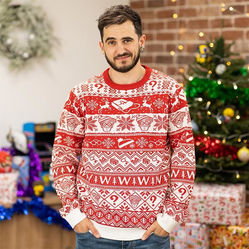 numskull-wo-ist-walter-weihnachtspullover-unisex-rot-wei image 3