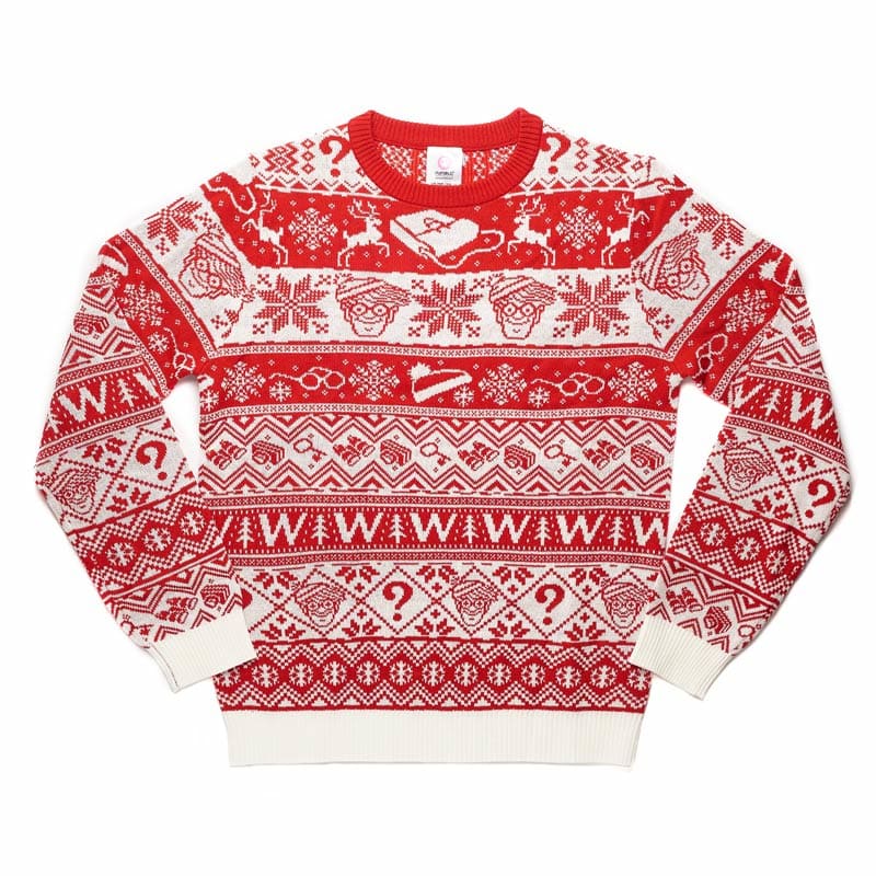 numskull-wo-ist-walter-weihnachtspullover-unisex-rot-wei image 1