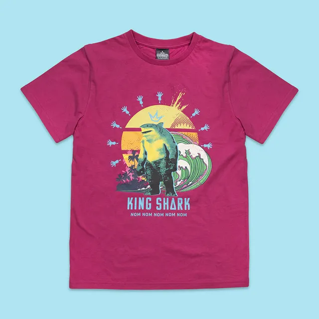 numskull-suicide-squad-king-shark-t-shirt-pink-baumwolle-unisex image 1