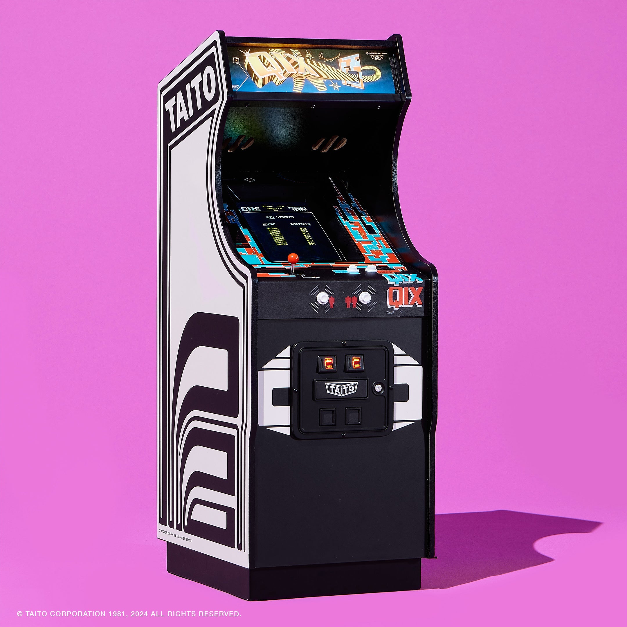 numskull-quarter-arcades-qix-mini-arcade-automat-spielbar-holz image 5