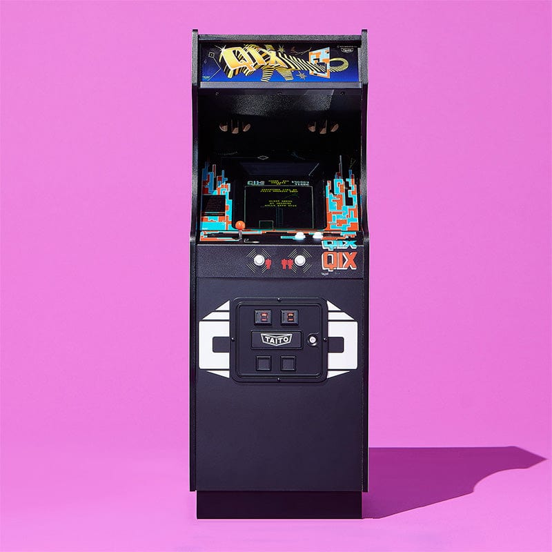 numskull-quarter-arcades-qix-mini-arcade-automat-spielbar-holz image 7