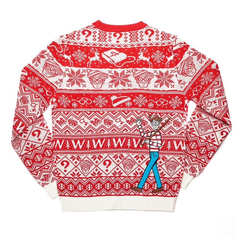 numskull-wo-ist-walter-weihnachtspullover-unisex-rot-wei image 8