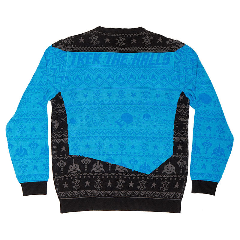numskull-star-trek-weihnachtspullover-blau-strick-unisex image 2