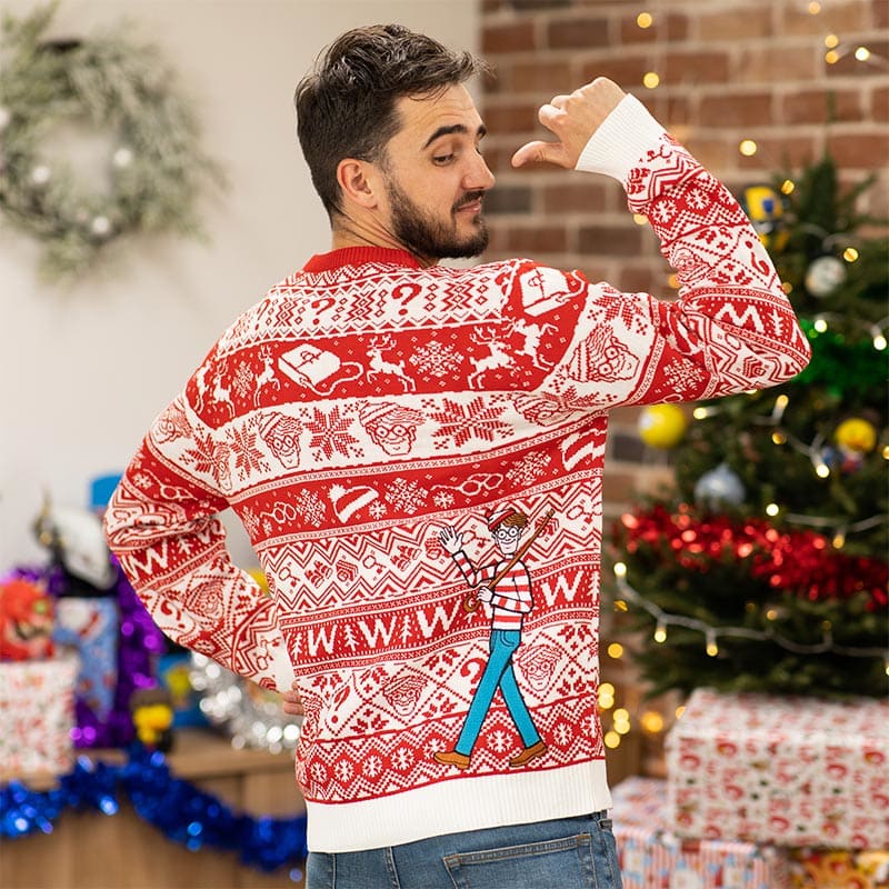 numskull-wo-ist-walter-weihnachtspullover-unisex-rot-wei image 4