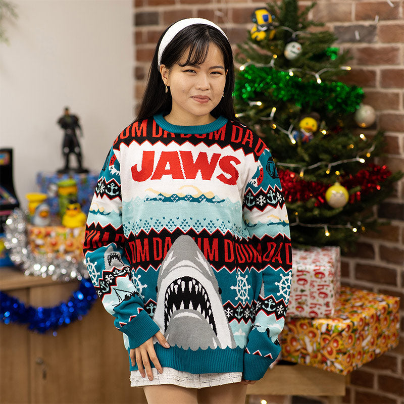 jaws-da-dum-ugly-sweater-weihnachtspullover-strick image 4