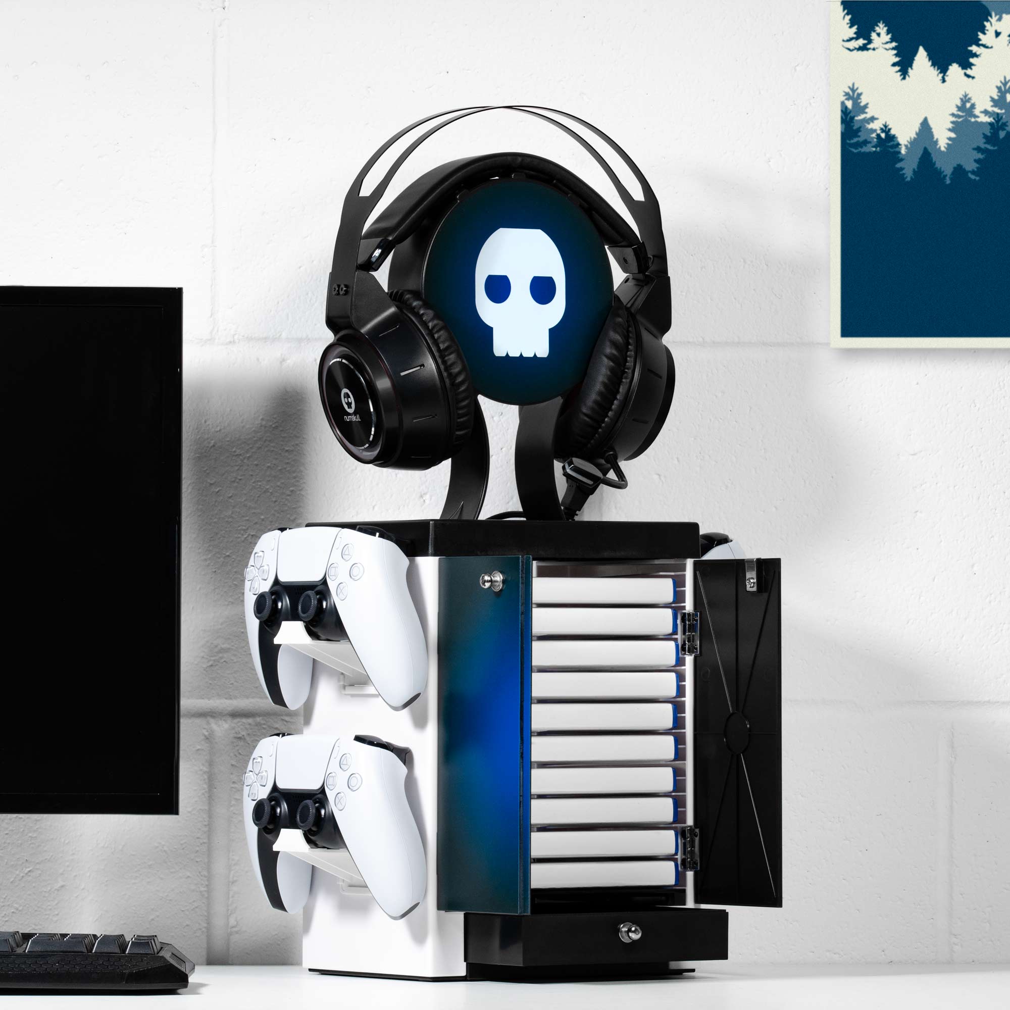 numskull-gaming-locker-ps5-schrank-blau-wei-f-r-10-spiele image 3