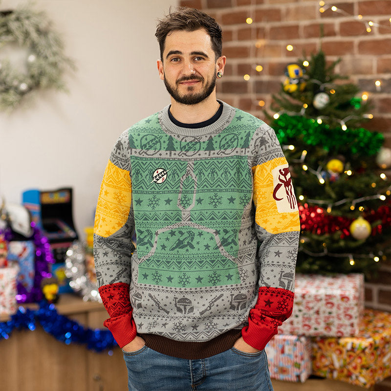 star-wars-boba-fett-weihnachtspullover-strick-gr-m-unisex image 3